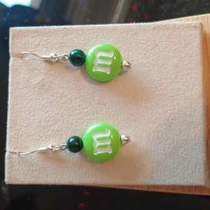 Green Beaded Earrings